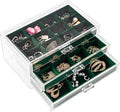 ProCase Earring Holder Organizer Jewelry Box with 3 Drawers, Acrylic Clear Earring Case with Adjustable Velvet Trays for Wome