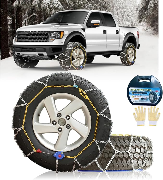Auto Tightening Snow Chains Tire Chains, 1-Minute Quick Install, Universal Fit for Car/SUV/Pickup Truck, Multi-Weather Emerge