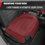 Motor Trend Faux Leather Front Seat Cover for Cars - Set of 2 Burgundy Front Car Seat Covers for SUV & Truck with Storage Poc