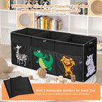 Extra Large Toy Box, Collapsible Sturdy Toy Storage Organizer with Lids, Dinosaur Storage Box for Boys Girls, 42"x16"x14" Kid