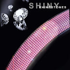 ChuLian New Diamond Leather Steering Wheel Cover with Bling Bling Crystal Rhinestones, Universal Fit 15 Inch Car Wheel Protec