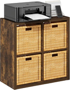 Furinno Cubicle Book Shelf, 4-Cube Bookshelf, Extra Thick Frame Reversible Bookcase with Open Back, 14.6" x 30" x 30", for Li