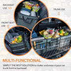 HEYTRIP Large Trunk Organizer With Built-in Leakproof Cooler Bag, 2 Tie-Down Straps, 4 Removable Dividers, Foldable Cover, Buil