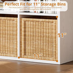IROCNK Bookshelf, 8-Cube Storage Cube Shelf Organizer, Extra Thick Frame Horizontally & Vertically Reversible Bookcase with O