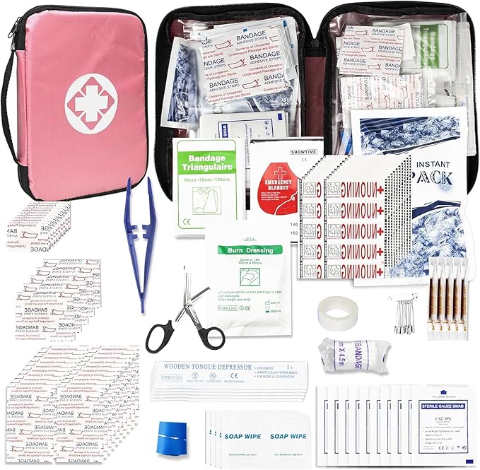 305Pcs Car First Aid Kit Refill Supplies for Business Home First Aid Emergency Kits for Office Business Compact Lovely Bag fo