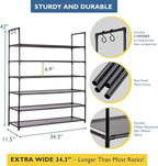 Sundaze Shoe Rack - 6 Tier Shoe Rack for Front Door Entrance, Sturdy Tall Shoe Organizer for Closet, Bedroom, Entryway, Garag