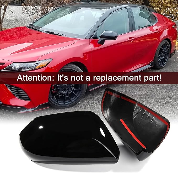 CKE Compatible with Toyota Camry 2026 2025 2024 2023 2022 2021 2020 2019 2018 Accessories Car Exterior Door Side Rearview Mirror Guard Cover Trim Caps -Glossy Black