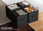Sorbus Foldable Storage Cubes - 6 Pack, 11 Inch, Black, Fabric, Foldable, Storage and Organization, Versatile Use, Collapsibl