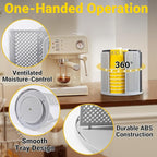 4-Compartment Rotating Paper Cup Holder & Coffee Cup Lid Storage Dispenser, Plastic Cup Dispenser Removable, Space-Saving Cou