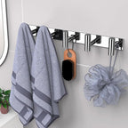 VAEHOLD Hat and Coat Wall Mount Rack - Hooks for Robes, Bags, Keys, and Towels - Bathroom Towel Hanger Organizer (Polished Ch