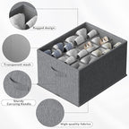 FHSQX 2 Pack Shoe Organizer for Closet,Foldable Shoe Organizer,Fits up to 24 Pairs,Storage Containers With Bottom Support for