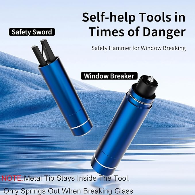 HHXS Car Window Breaker Seatbelt Cutter Tool, Safe Hammer Glass Breaker Under Water Safety Hammer Emergency Escape Glass Brea