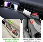 Car Seat Gap Filler Organizer, 2PCS Multifunctional Vehicle Fill Gap Blocker with Storage Slot Between Seat & Console, Anti-Drop Auto Interior Organization, Universal Fit (Beige)