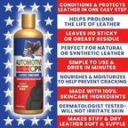 Leather Conditioner 16 oz — Premium Moisturizing Treatment for Car Seats and Leather Trim — Non-Greasy Or Sticky Formula Help