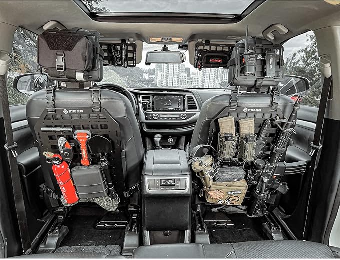PETAC GEAR Car Sun Visor EDC Orgnaizer|Auto Rigid Molle Panels For Vehicles Car Seat Back Organizer Tactical Gears Rack Truck Mount Panels (Black)