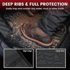 LASFIT Floor Mats for Chevrolet Chevy Colorado/GMC Canyon 2015-2022 (Only Crew Cab), All Weather TPE Custom Fit Automotive Floor Mats for Cars, 1st and 2nd Row Car Floor Mats Full Set, 3 PCS, Black