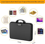 Fireproof Document Organizer Bag, 5200℉ File Organizer Safe Box, Hard Shell Document Bag with 13 Pocket Accordion File Folder