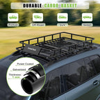 Roof Rack Basket 64" x 39" Heavy Duty Rooftop Cargo Carrier 300 lbs Capacity Steel Roof Racks Vehicle Cargo Baskets Luggage Holder Rack for SUV Truck Car Travel Camping Storage