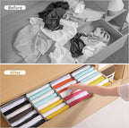 Coorganisers4 Packs T-shirt Drawer Organizers for Clothing,8 Grids Compartment Wardrobe Storage Box, Clothes Organizer for Fo