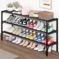 SAN HE Long Shoe Rack-Shoe Organizer 3 Tier Shoe Rack for Closet Front Door Entryway Garage, Stackable Free Standing and Free