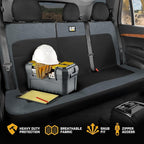 Cat MeshFlex Charcoal & Black Rear Seat Cover for Car – Durable Canvas & Mesh Design 60/40 Split Bench Protector for Cars, Tr