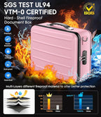 Fireproof Document Box with Lock, Hard-Shell Fireproof Safe for Home Documents, Portable Travel Fire Proof File Box for Passp
