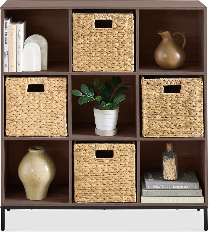 Best Choice Products 9-Cube Bookshelf, 3-Tier Wood Storage Bookcase W/Legs, 11in Shelf Opening, Cube Organizer, Living Room, 
