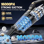 JONYJ Handheld Vacuum Cordless, 16000PA Strong Suction Hand Held Car Vacuum Cleaner, Portable Hand Vacuum Rechargeable with M