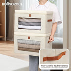 Homsorout Collapsible Storage Bins - Large Closet Organizer with Handles & Window, Decorative Storage Boxes, Fabric Container