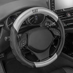 Cat® HexSport Gray Carbon Fiber Steering Wheel Cover, Standard 15 inch Size, Durable and Comfortable with Advanced Grip, Car Steering Wheel Cover for Auto Truck Van SUV