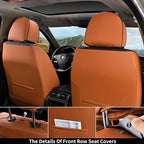 Coverado Car Seat Covers Full Set, Car Seat Protector Car Seat Cushion, Nappa Leather Seat Covers for Cars, Front and Back Se