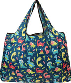 allydrew Large Foldable Tote Nylon Reusable Grocery Bags, 5 Pack