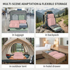 4 Piece Compression Packing Cubes for 3–7 Day Travel, Lightweight Travel Organizers with Breathable Mesh, Double-Zipper Packi