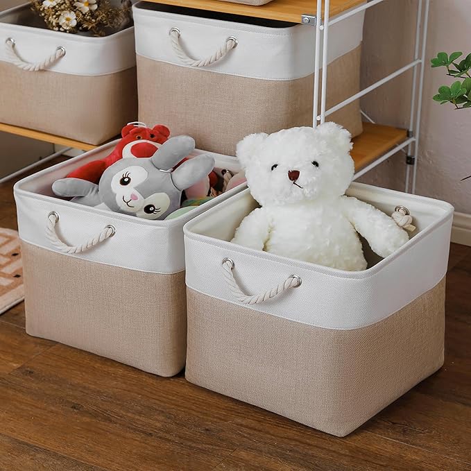 13×15×13 Inch Storage Cubes,6 Pack Cube Storage Bins for Shelves,Fabric Collapsible Storage Bins with Handles, Foldable Stora