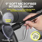 Fantasticlean 9PC Car Detailing Kit，Boars Hair Brush，Horse Hair Bristle，Suede-Coral Cloth，Car Dust Brush，Microfiber Towel & A