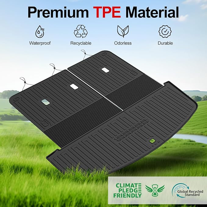 Cargo Mat for 2026 Hyundai Palisade 7/8 Seat (Only Gas), All Weather TPE Durable Cargo Liner with Backrest Mat and Lower Trunk Mat for Hyundai Palisade