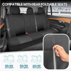 BDK PolyPro Car Seat Covers Full Set in Solid Charcoal – Front and Rear Split Bench Seat Covers for Cars, Easy to Install, Ac