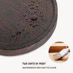 Round Decorative Tray Wood Bathroom Counter Organizer Farmhouse Kitchen Decor Wooden Riser for Soap Dish, Perfume, Candle, Sp