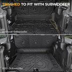 Floor Mats for Jeep Wrangler JL 4XE 4-Door 2021-2025 2026, All Weather Floor Mats Trunk Cargo Liner with Backrest Protectors and Door Sill Guards Accessories, Full Coverage Set