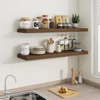 40"W x 9.3"D Floating Shelves for Wall, Wall Mounted Bathroom Shelves 2 Pack Deep Floating Shelf for Bedroom Kitchen Living R