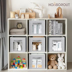 Homsorout Foldable Storage Cubes - Cubby Storage Organizer with Window, Decorative Baskets for Organizing, 11 Inch Fabric Cub