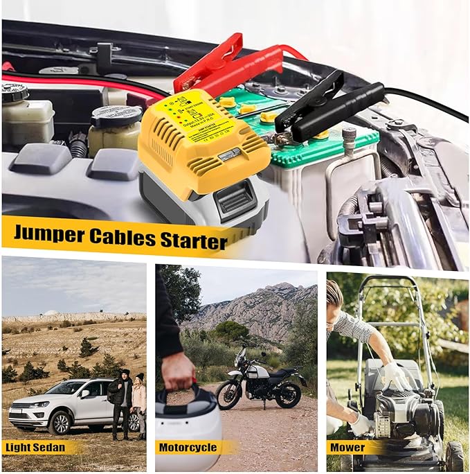 Car Jump Starter Adapter for Dewalt 20V/60V MAX - 11AWG Heavy Duty Booster Cable for 3.5L Vehicles (Battery Not Included)