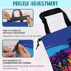 Car Garbage Bag Blue Palm Trees Orange Sunset Hanging Canvas Car Trash Bag Waterproof Drawstring Car Back Seat Organizer for Car Back Front Seat Console with Adjustable Buckle