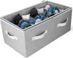 Moteph Shoe Organizer Closet Storage Solution with Clear Cover & Adjustable Dividers for Shoes, Handbags, Blankets, Linen, Cl