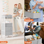 Modanais Baby Diaper Caddy Organizer Cart with Drawers - 3In1 Rolling Storage Cart with Wheels, Removable Diaper Caddy, Detac