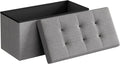SONGMICS MAZIE Collection - 30 Inches Folding Storage Ottoman Bench, Ottoman Foot Rest, End of Bed Bench, Storage Chest, Load