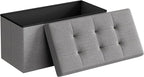 SONGMICS MAZIE Collection - 30 Inches Folding Storage Ottoman Bench, Ottoman Foot Rest, End of Bed Bench, Storage Chest, Load