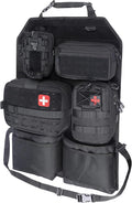WYNEX Tactical Car Seat Back Organizer Set, Vehicle Accessories Molle Panel wtih Detachable 4 Molle Pouches - First Aid EDC Admin Storage Bag for Road Trips, Fits Most Cars, SUVs, Pickups, Trucks