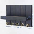 Rebee Vision Pine Wood Key Holder Wall Mount with Floating Shelf – Farmhouse Key Holder for Wall to Elevate Home Decor – Mail