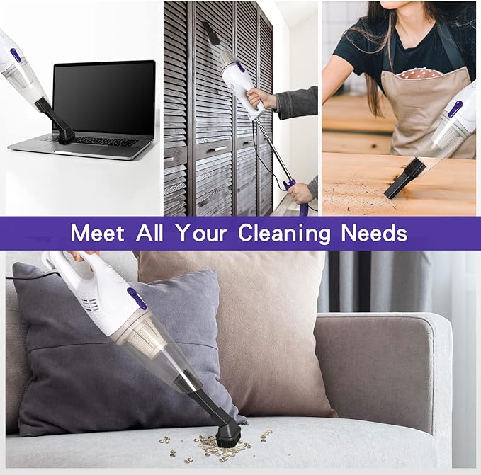 Intercleaner Corded Vacuum Cleaner, 15KPa Powerful Suction with 400W Motor, 12 in 1 Lightweight Bagless Stick Vac with Handhe